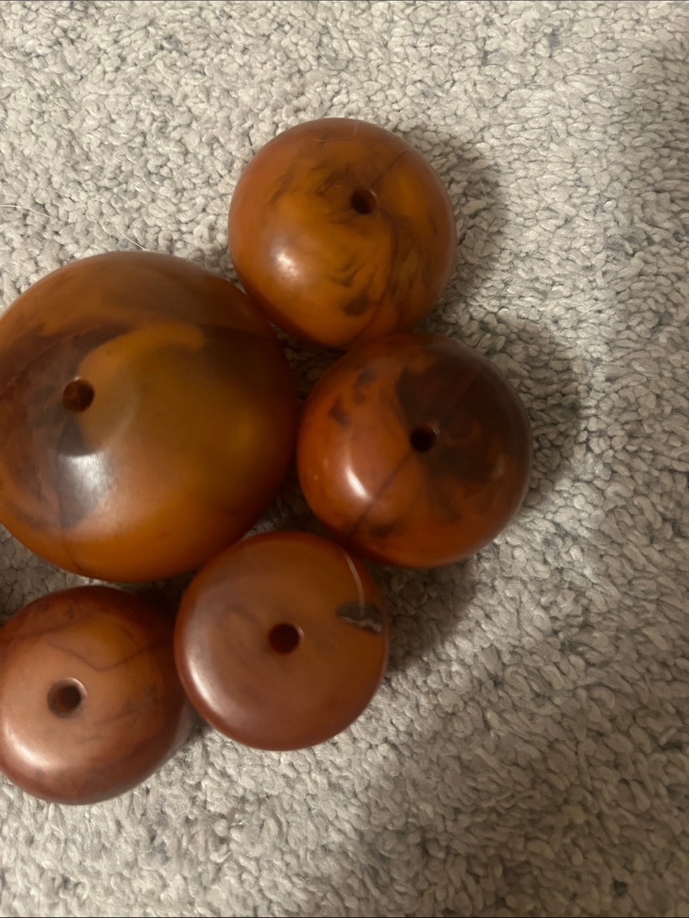 Lot of 7 Large Copal Amber Beads African - Picture 3 of 3